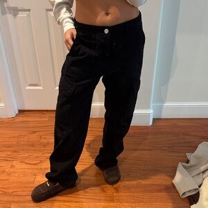Black woMen's Cargo Pants - Classic Straight Fit